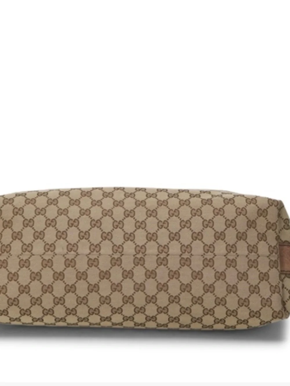 Vintage Gucci Bamboo Brown Beige GG Canvas Braided Handle Shoulder Bag
